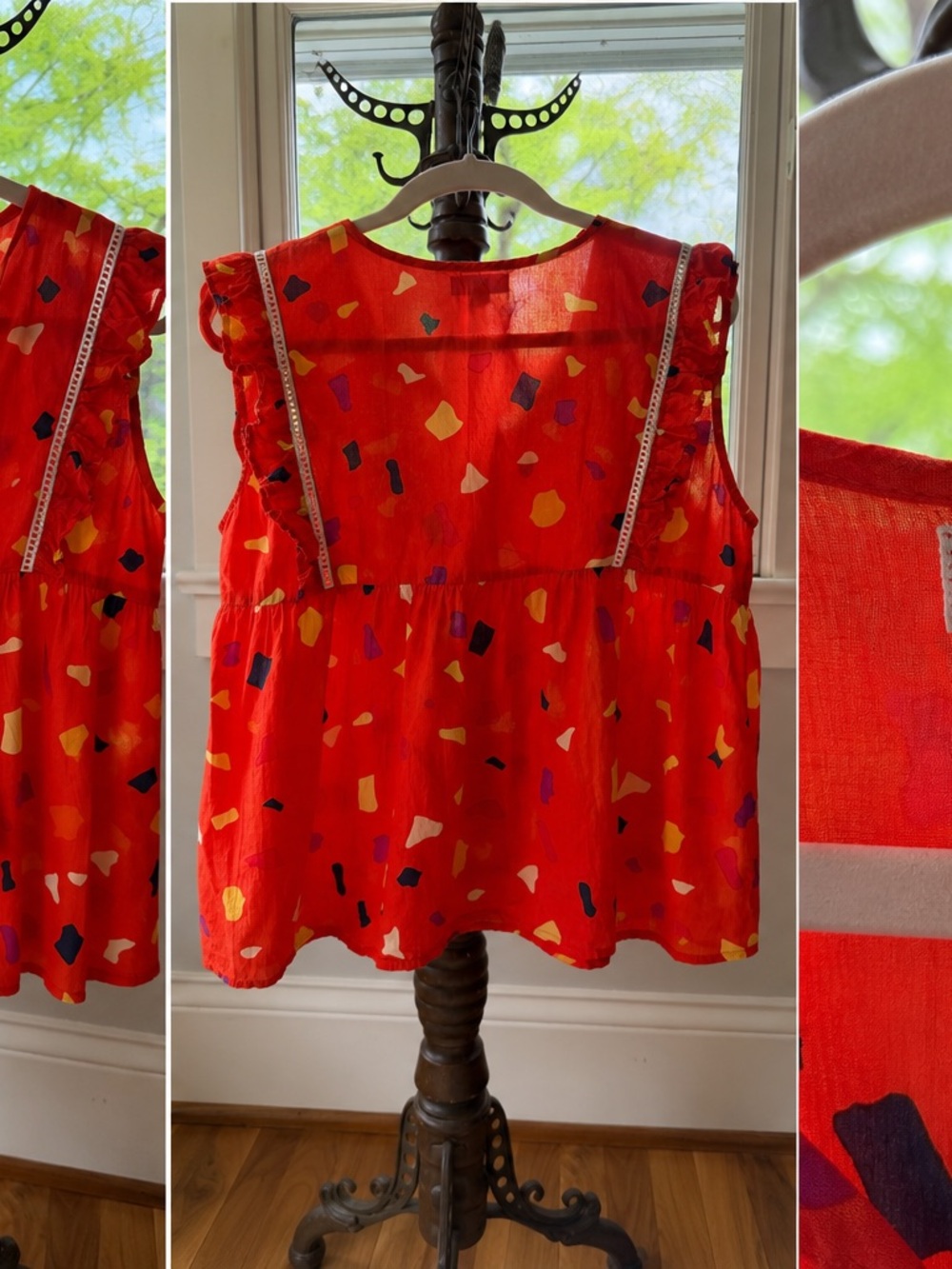 THML Red Multicolor Printed Sleeveless Blouse